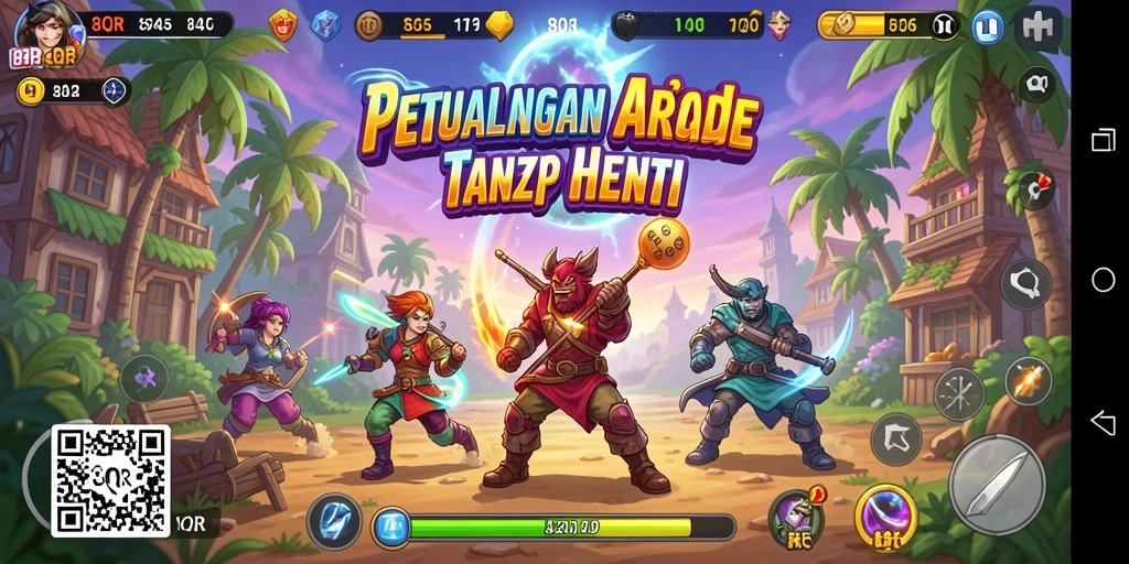 Tampilan gameplay menantang di 8QR yang memukau dan seru.