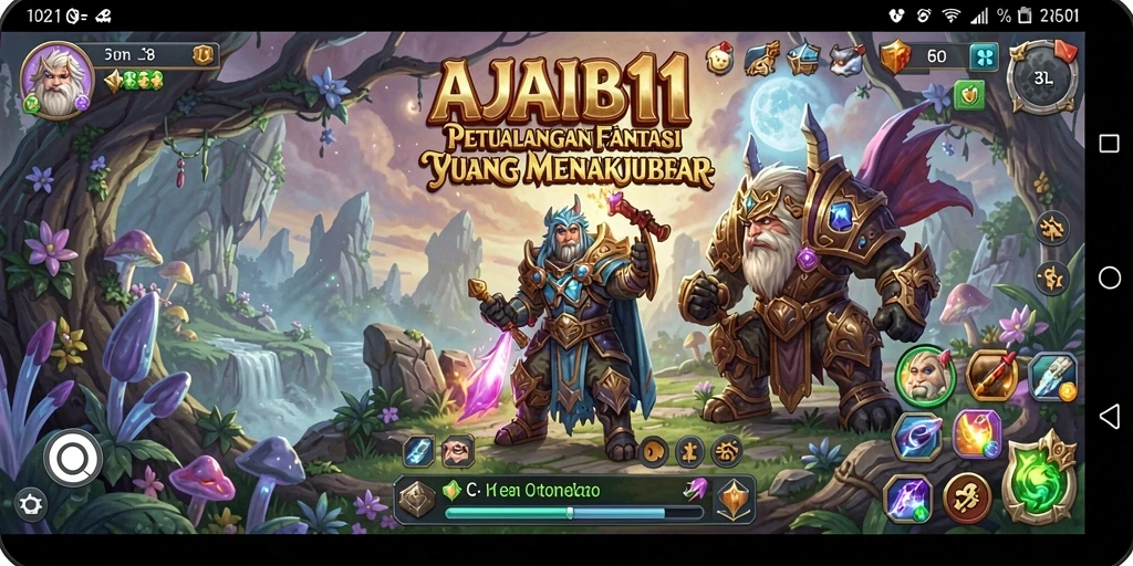 Tampilan gameplay seru dari AJAIB11 dengan karakter yang beraksi.