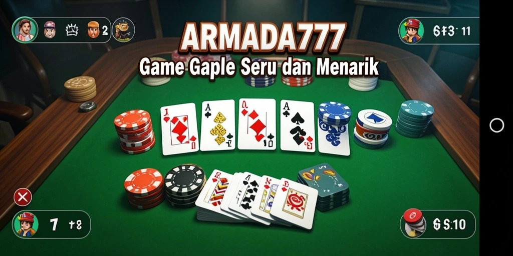 Screenshot tampilan gameplay seru ARMADA777 dalam permainan Gaple.