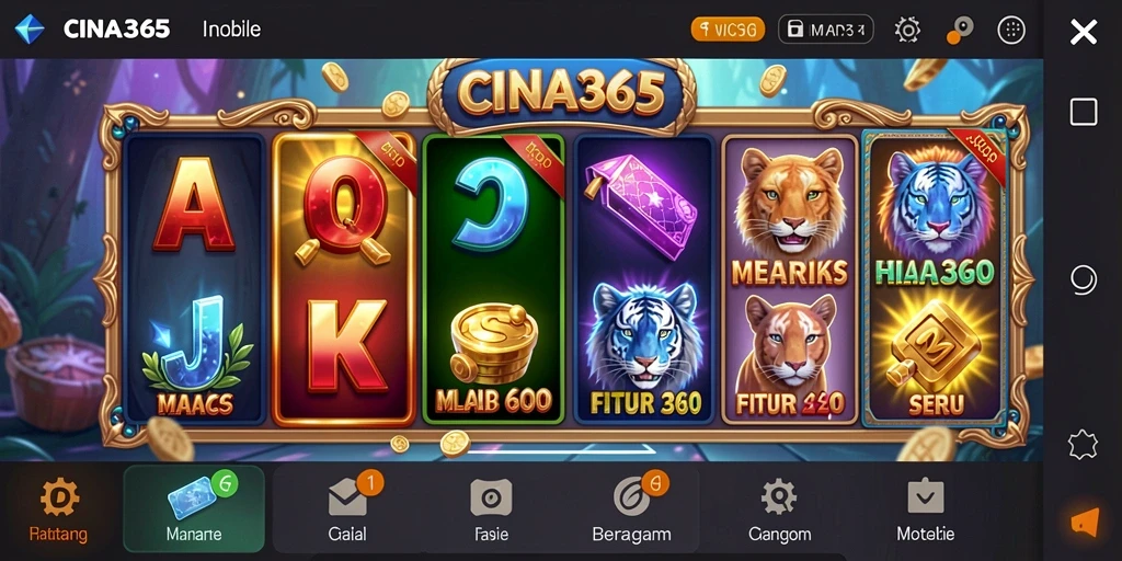 Tangkapan layar utama CINA365 menampilkan aksi gameplay Slot yang mendebarkan.