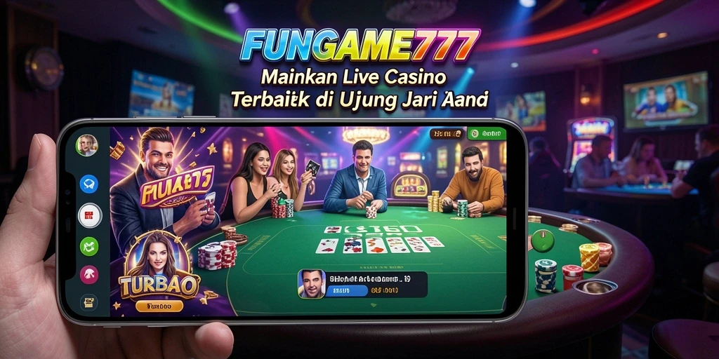 Tampilan gameplay Live Casino yang mendebarkan di FUNGAME777.