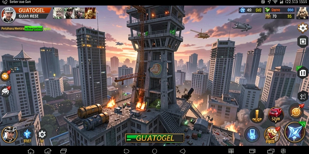 Menampilkan gameplay menegangkan GUATOGEL dalam Tower Defense.