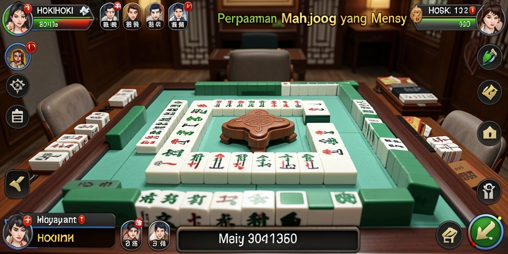 Screenshot HOKIHOKI menampilkan gameplay Mahjong yang menarik dan menantang.