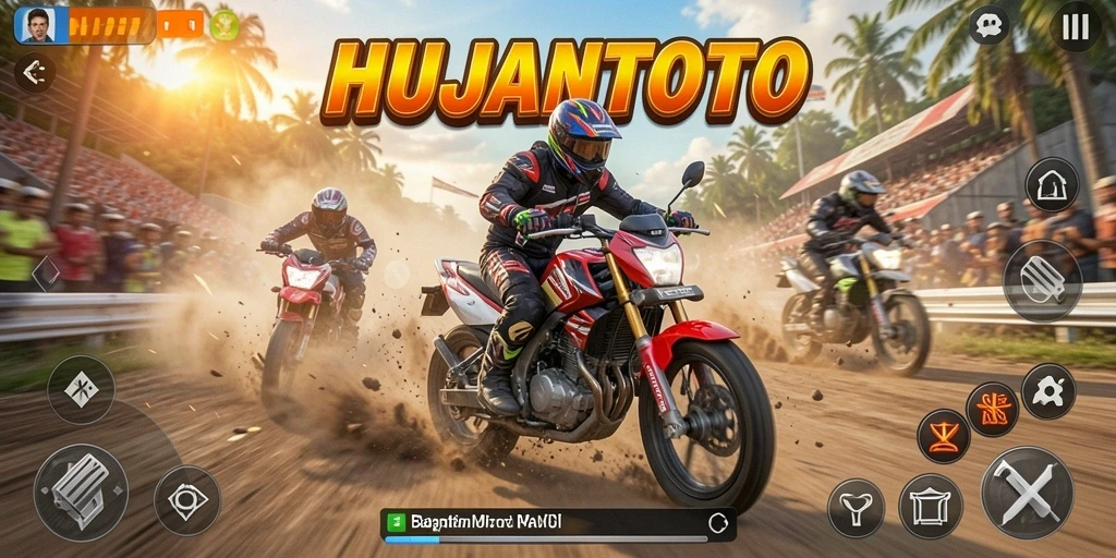 Gameplay balapan motor yang seru dan mendebarkan di HUJANTOTO.