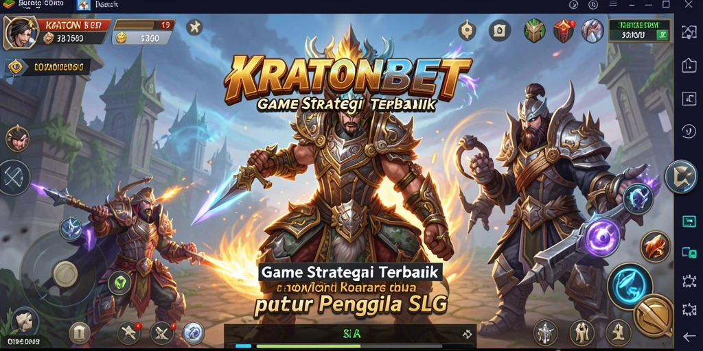 Tampilan screenshot KRATONBET yang menggambarkan aksi pertempuran strategis.