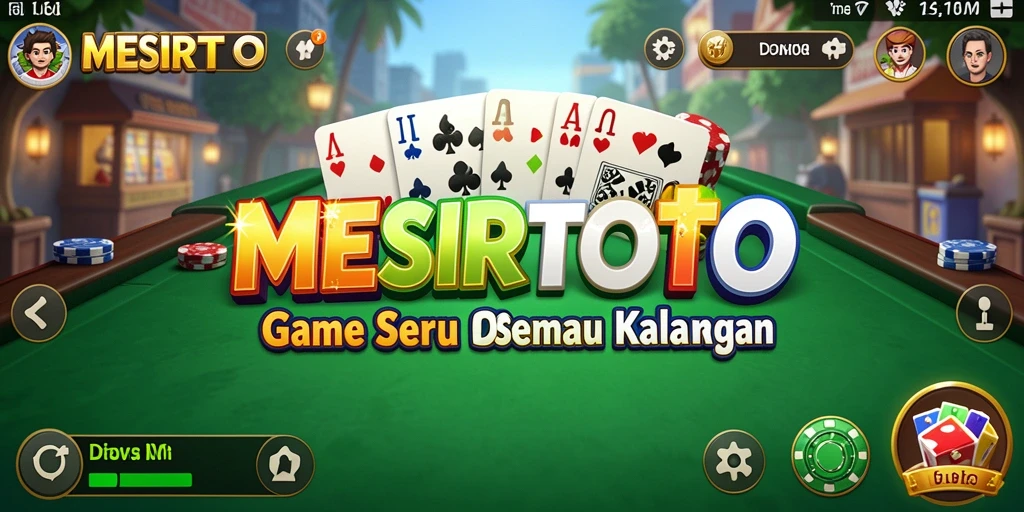 Tampilan gameplay seru dari game Domino MESIRTOTO.