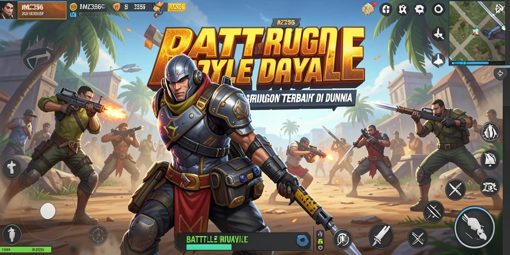 Screenshot gameplay MZ356 yang menampilkan aksi pertarungan Battle Royale.