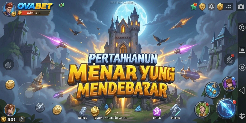 Tangkapan layar utama OVABET menampilkan aksi seru dari gameplay Tower Defense.