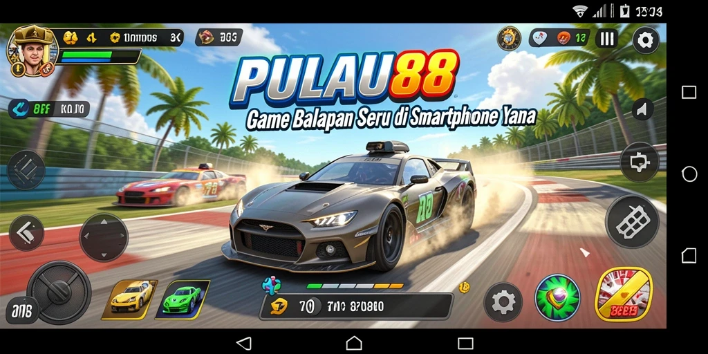 Tangkapan layar menunjukkan aksi balapan seru di PULAU88.