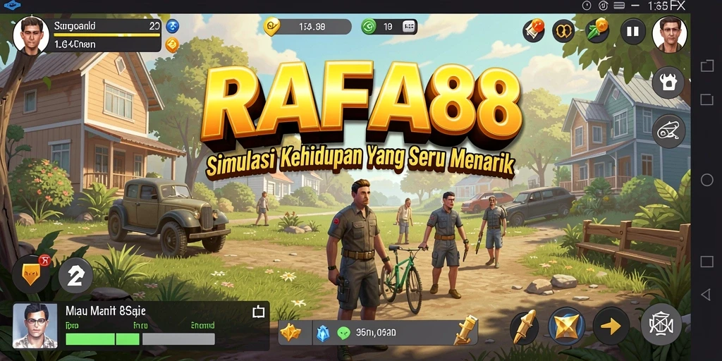 Screenshot menunjukkan gameplay menarik RAFA88 dengan karakter yang berinteraksi.