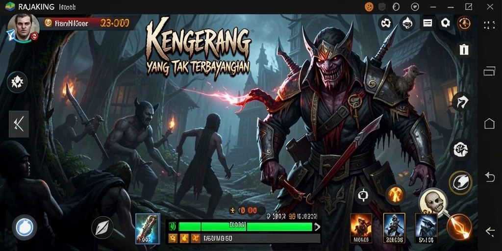 Gameplay menyeramkan RAJAKING dengan suasana horor yang kental.