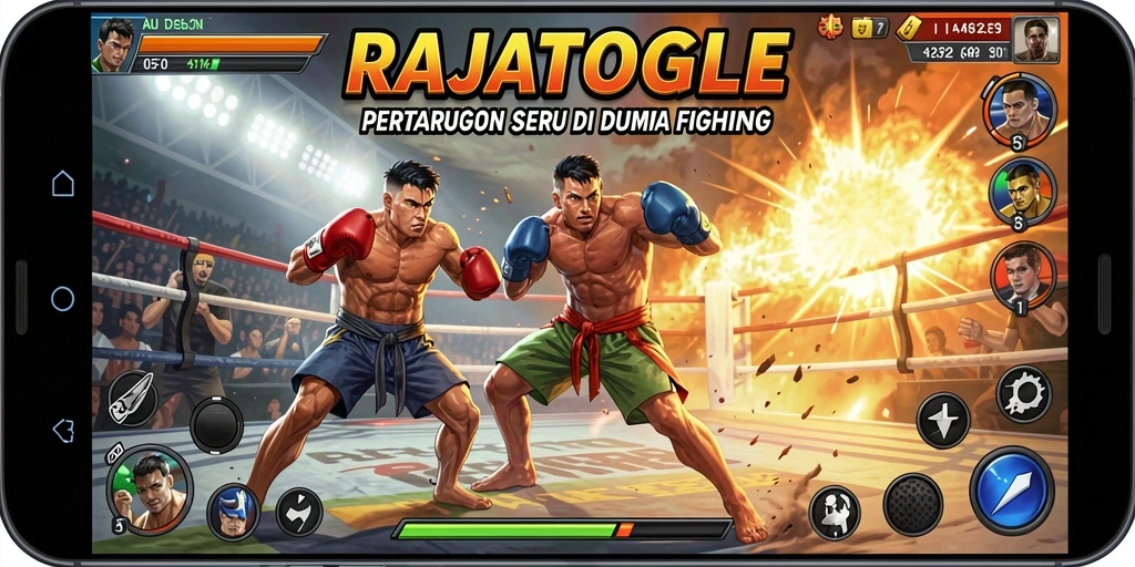 Screenshot utama RAJATOGEL menampilkan pertarungan dinamis dan karakter yang menarik.