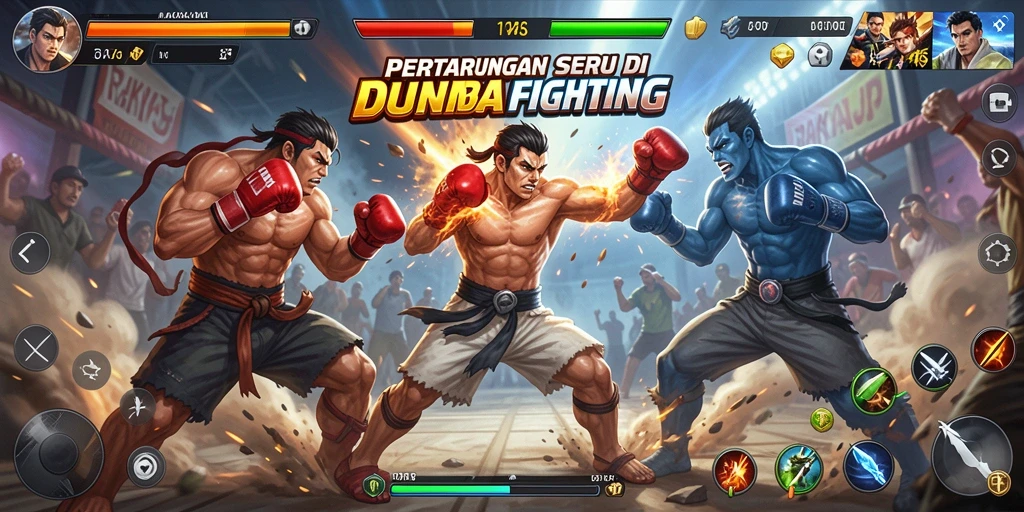 Screenshot RAKYATJP menunjukkan aksi pertarungan yang mendebarkan.
