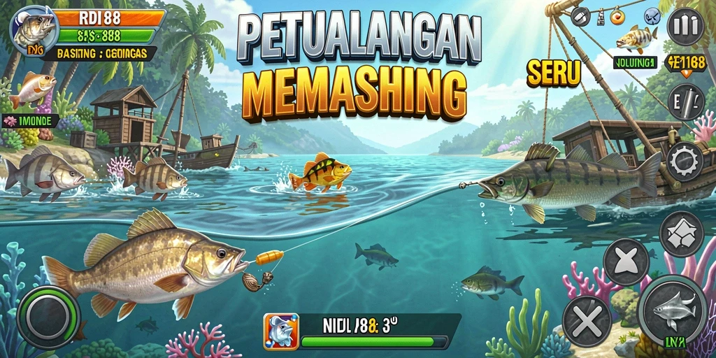 Tampilan gameplay memancing yang mendebarkan di RDI88.