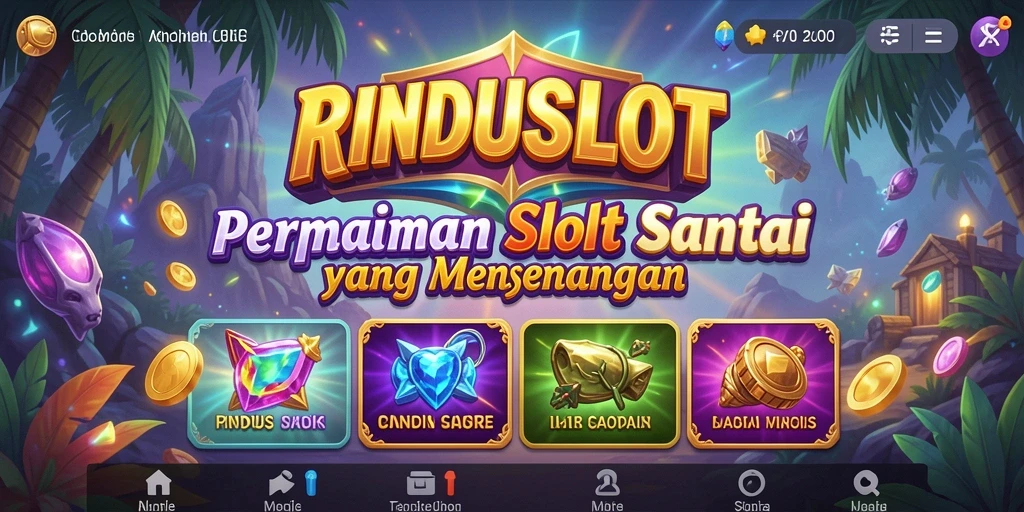 Tampilan gameplay RINDUSLOT yang menyenangkan dan penuh warna.