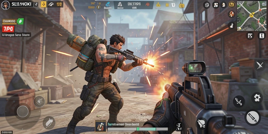 Gameplay seru SEHOKI dengan aksi tembak-menembak yang mendebarkan.