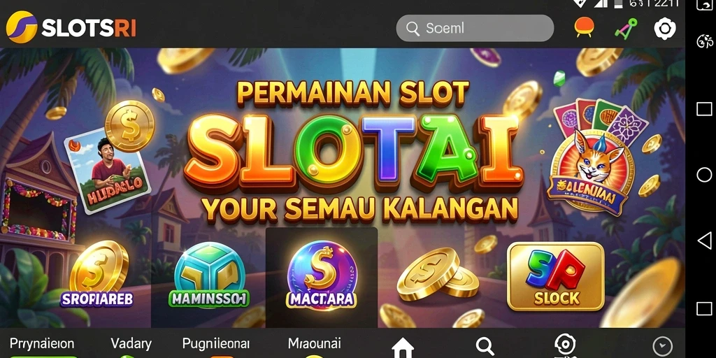Tampilan gameplay SLOTSRI yang menarik dan penuh warna.