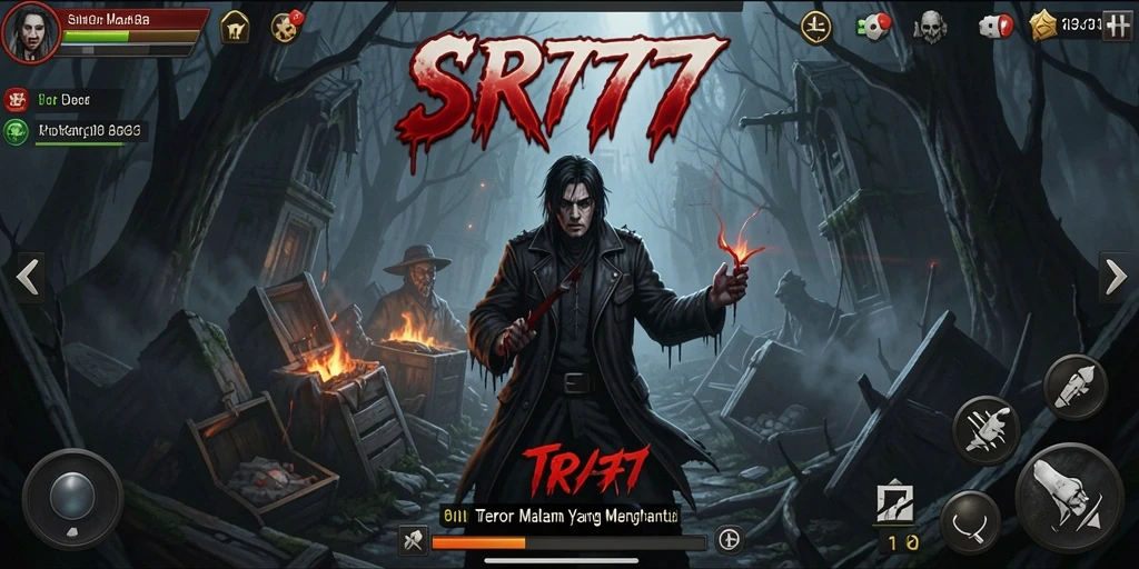 Screenshot gameplay SR777 menampilkan suasana mencekam yang mendebarkan.