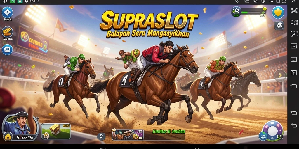 Gameplay balapan yang seru dan menegangkan di SUPRASLOT.