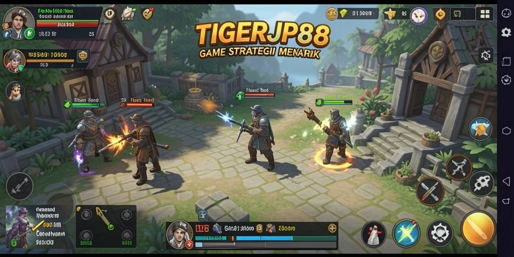 Tangkapan layar menunjukkan aksi seru dalam permainan SLG TIGERJP88.