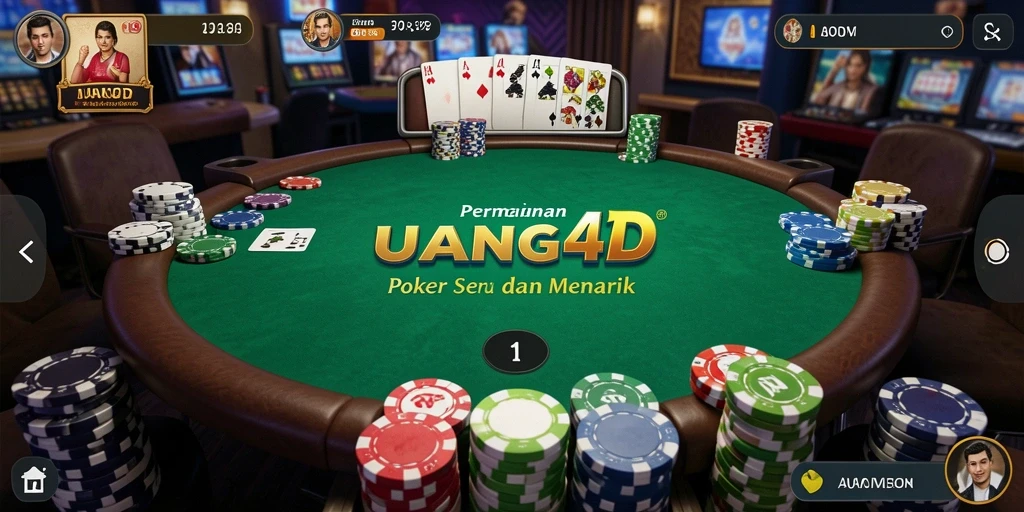 Tampilan gameplay poker yang seru dan menegangkan.