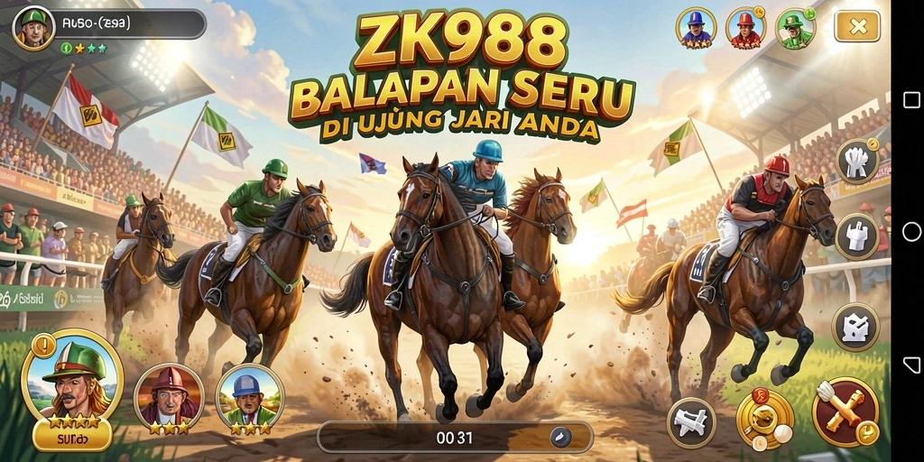 Tampilan gameplay seru dalam balapan ZK988.